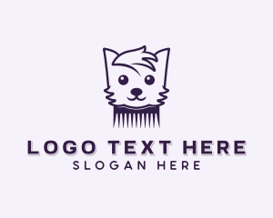 Dog Pet Comb logo design