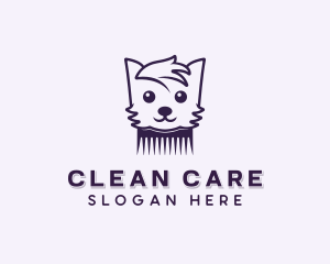 Dog Pet Comb logo design