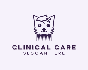 Dog Pet Comb logo design