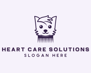 Dog Pet Comb logo design