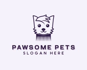 Dog Pet Comb logo design