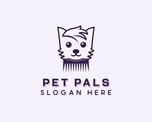 Dog Pet Comb logo design