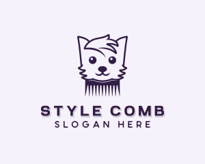 Dog Pet Comb logo design