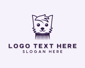 Dog Tag - Dog Pet Comb logo design