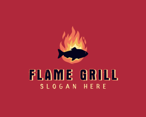 Grilling - Fish Seafood Grill logo design