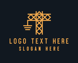 Industrial - Construction Crane Scaffolding logo design