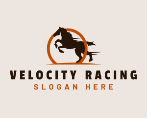 Horse Stallion Racing logo design