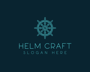 Ship Helm Sketch  logo design