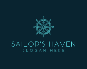 Ship Helm Sketch  logo design