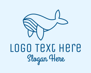 Whale - Blue Sperm Whale logo design