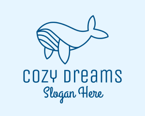 Blue Sperm Whale  logo design