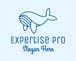 Blue Sperm Whale  logo design