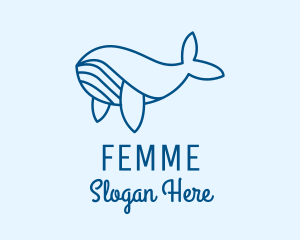 Blue Sperm Whale  logo design