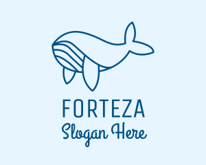 Blue Sperm Whale  logo design