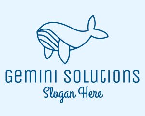 Blue Sperm Whale  logo design