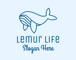 Blue Sperm Whale  logo design