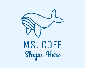 Blue Sperm Whale  logo design