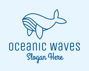 Marine Life - Blue Sperm Whale logo design