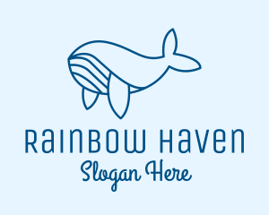 Blue Sperm Whale  logo design