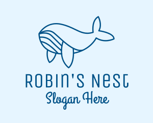 Blue Sperm Whale  logo design