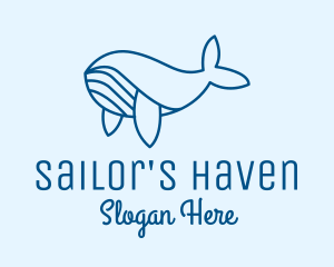 Blue Sperm Whale  logo design