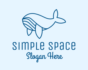 Minimalism - Blue Sperm Whale logo design