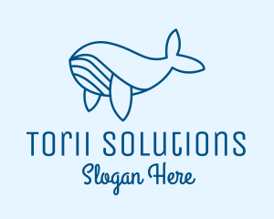 Blue Sperm Whale  logo design