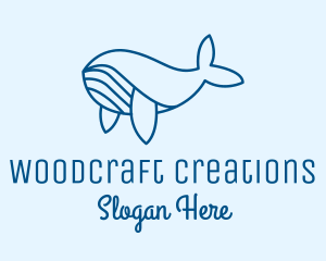 Blue Sperm Whale  logo design