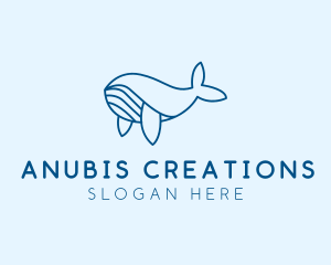 Blue Sperm Whale  logo design