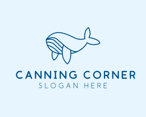 Blue Sperm Whale  logo design