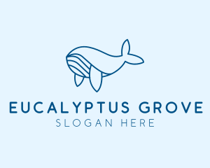 Blue Sperm Whale  logo design