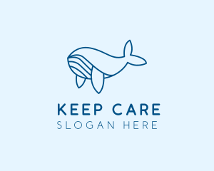 Blue Sperm Whale  logo design