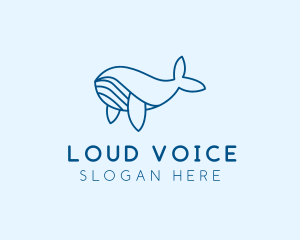 Blue Sperm Whale  logo design