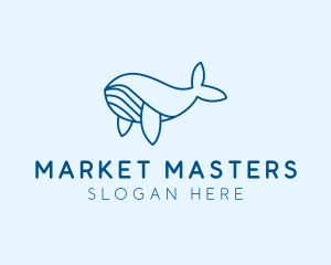 Blue Sperm Whale  logo design