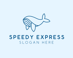 Blue Sperm Whale  logo design