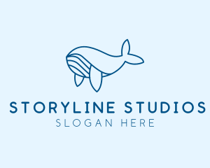 Blue Sperm Whale  logo design