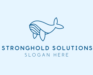 Blue Sperm Whale  logo design