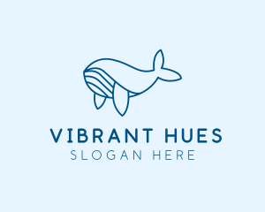 Blue Sperm Whale  logo design