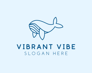 Blue Sperm Whale  logo design