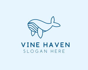 Blue Sperm Whale  logo design