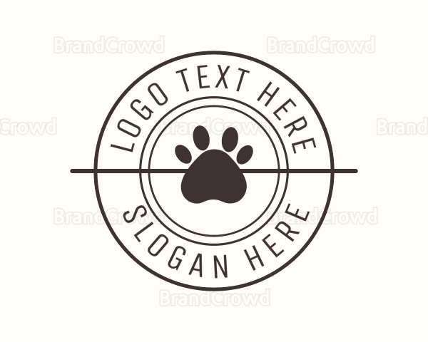 Puppy Dog Pet Paw Logo