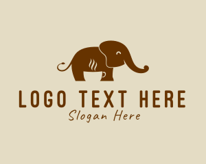 Safari - Elephant Coffee Cup logo design