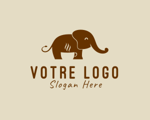 Safari - Elephant Coffee Cup logo design