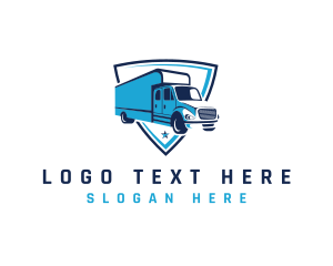 Van - Logistics Truck Shield logo design