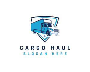 Logistics Truck Shield logo design