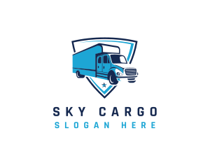 Logistics Truck Shield logo design