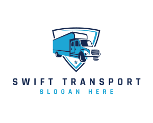 Logistics Truck Shield logo design