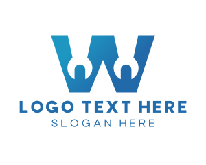 Text - Wrench W Outline logo design