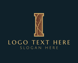 Badge - Elegant Ornate Firm Letter I logo design