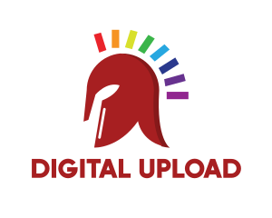Upload - Rainbow Spartan Helmet logo design